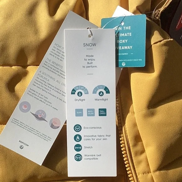 NWT ROXY SNOWBOARD JACKET YELLOW SIZE L - Picture 12 of 14